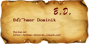 Böhmer Dominik névjegykártya